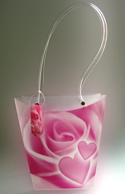 Gewohnheit Druckgeschenk-frische Blumen-Plastiktragetaschen, Blumenfördermaschinen-Taschen